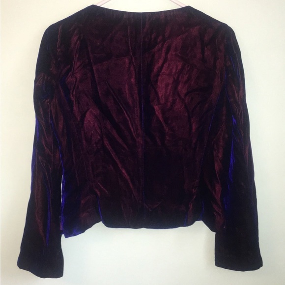 Vintage Y2K Dana Buchman Iridescent Velvet Crop Top Sz 8 - Picture 3 of 6